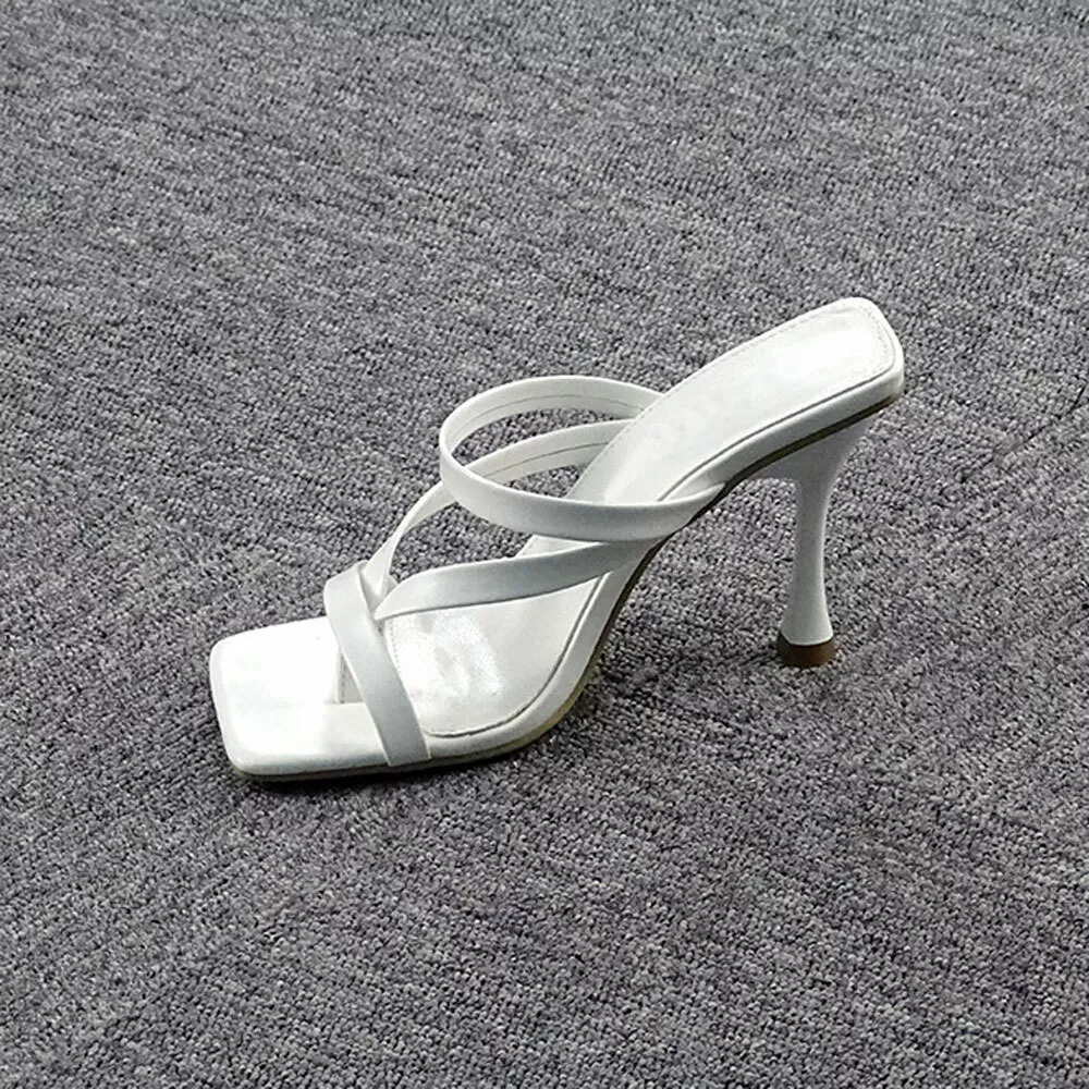 Open toe sales slide heels
