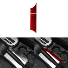For Jeep Wrangler 2007-2010 Red Carbon Fiber Center Console Cup Holder Side Trim