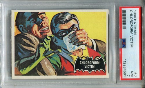 1966 Topps Batman Black Bat #6 Chloroform Victim — PSA 7