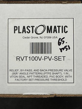 PLAST-O-MATIC RVT100V-PV-SET, 65 PSI Relief Valve Assembly, New, Free Shipping