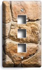 RUSTIC STONE BRICK ROCK WALL STYLE LIGHT SWITCH OUTLET PLATE MAN CAVE ROOM DECOR