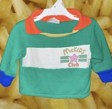 VINTAGE Baby Clothing McKids Club Mcdonalds Shirt Infants USA Small 14-19lbs