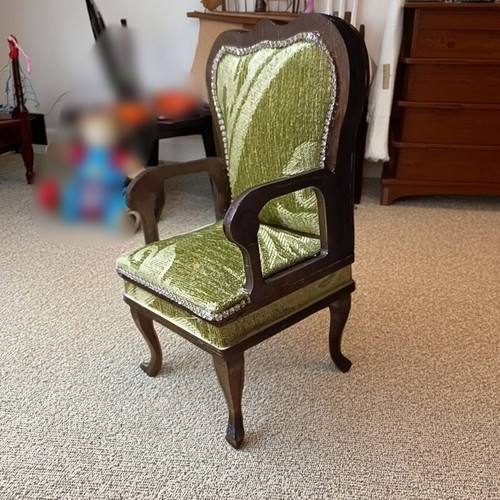 1/6 Scale Dolls House Miniatures Green Furniture Unfinished Single Sofa Vintage* - Picture 4 of 16