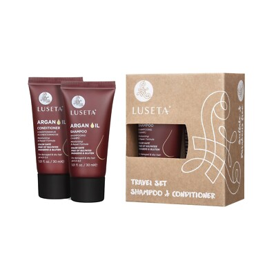 LUSETA ARGAN OIL MOISTURE SHAMPOO&CONDITIONER FOR DRY DAMAGED HAIR Travel Size