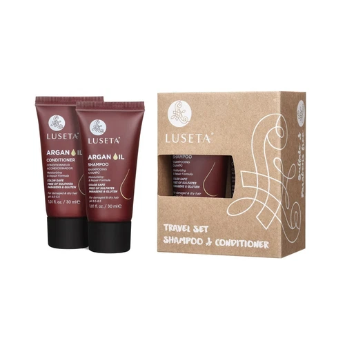 LUSETA ARGAN OIL MOISTURE SHAMPOO&CONDITIONER FOR DRY DAMAGED HAIR Travel Size