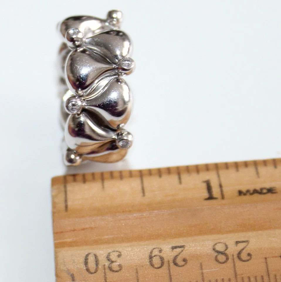 ANILLO BANDA 'PUSHKIN' ORO BLANCO Y DIAMANTES 20 GRAMOS Foto 2 de 4