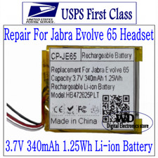 USPS Super 340mAh AHB472625PLT Battery Repair for Jabra Evolve 65 Headset