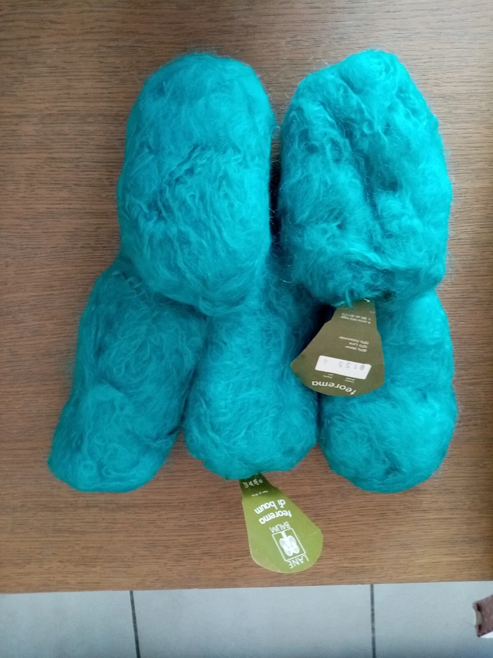 5 pelotes 80% mohair poils long marque teorema vert emeraude 40gr - Photo 1/4