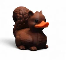 Squirrel Duck – 3D-Printed Duck with Tail, Ears & Woodland Forest Charm