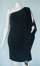 NWT Laundry By Shelli Segal Women's Size 6 Black LBD One Shoulder Cocktail Dress