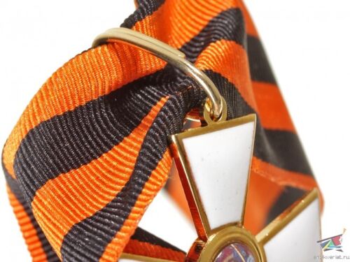 Cruz de Oficiales de la Orden de San Jorge Clase 3d en cuello esmaltado chapado en oro, Rusia - Imagen 3 de 6