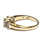 14k yellow gold .87ct SI2 I 3 stone round diamond engagement ring 4.6g 6 — photo 5