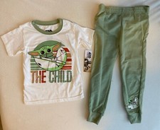 Star Wars Mandalorian Boys Pajamas Set Sz 5 Yoda Jogger PJ 2 Piece Short Sleeve