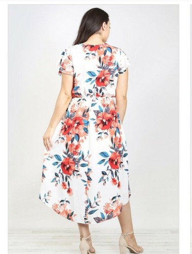 summer floral plus dress 1x 2x 3x - Picture 2 of 2