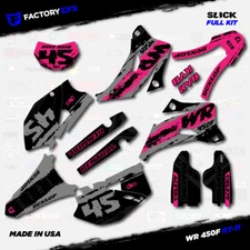 Gray & Pink Slick Racing Graphics Kit fits Yamaha WR450F 07-11 Decals WR 450F