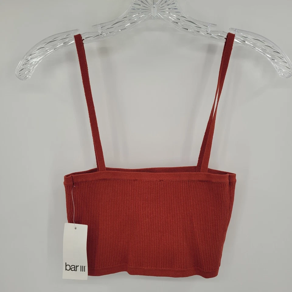 Женская укороченная майка Bar III ретро оранжевая средний размер - Изображение 2 из 4