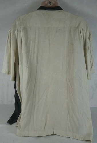 Irvine Park Shirt Mens Extra Large Beige Hawaiian Floral Button Hibiscus - Picture 5 of 5