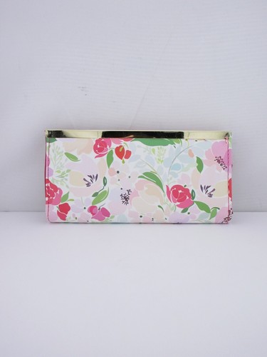 Pink Floral Pattern Wallet with Zipper Coin Pocket- FREE SHIPPING