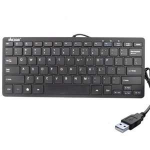 Black Mini Slim 78 Key USB Wired Compact Thin Keyboard for Desktop Laptop Mac PC
