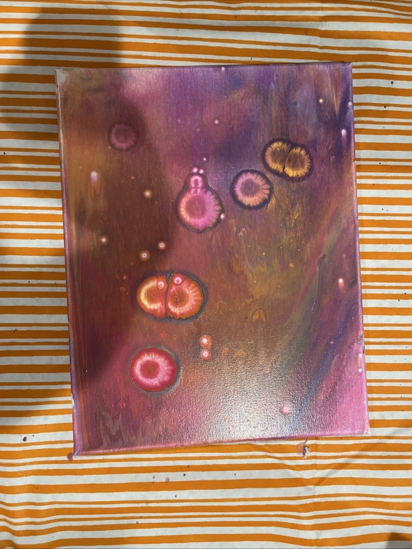 Fairy Land Sunset Reflecting Off A Pond of Lillies - Original Acrylic Painting