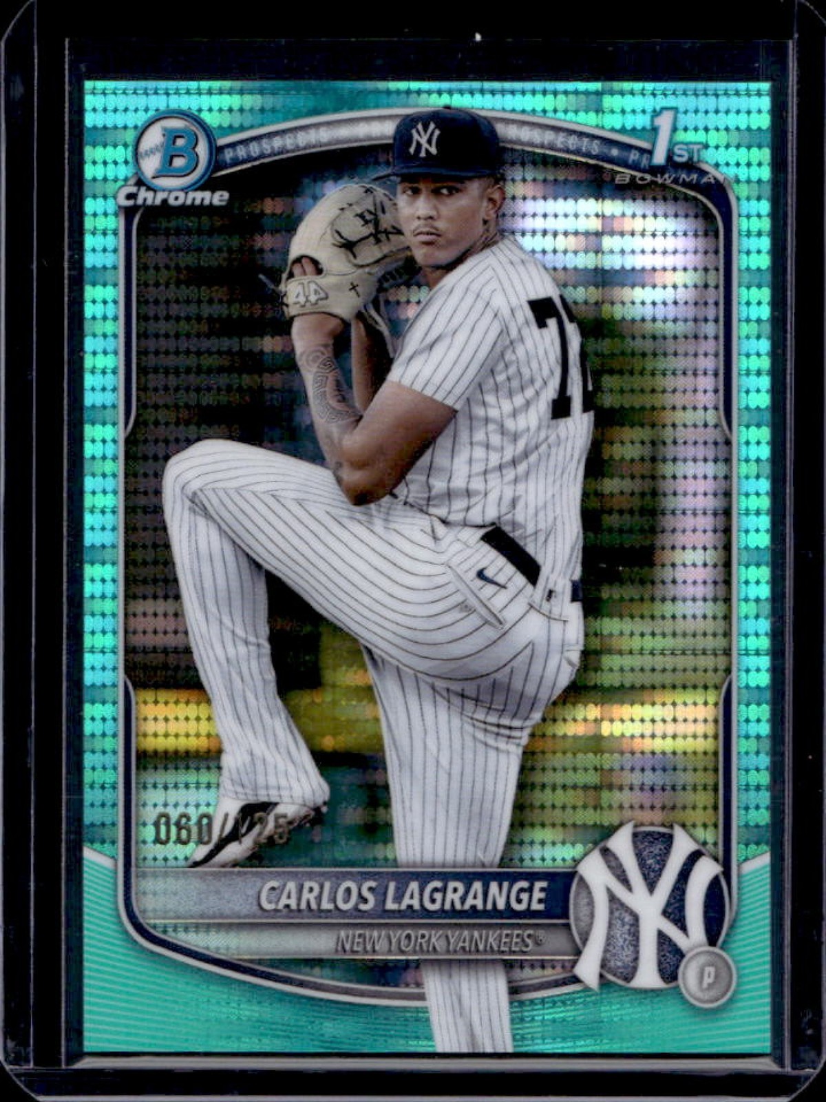 2025 Bowman Chrome Carlos Lagrange Aqua Pulsar Refractor 1st Prospect #/125