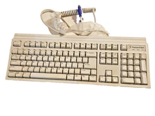 Used Vintage Packard Bell Keyboard 5131c ps2 ps/2  clicky Key Board w/Cord