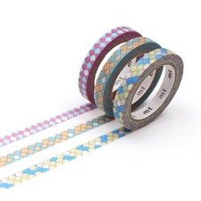 MT Slim Washi Paper Masking Tape : 0.24 in. x 23 ft. (Deco Tile) / 3-Pack