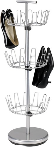 Household Essentials 3-Tier Shoe Storage Tree, Silver - Picture 4 of 4