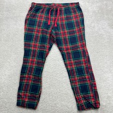 Old Navy Flannel Pajama Pants Women Size XL Red Blue Plaid Pull On Drawstring