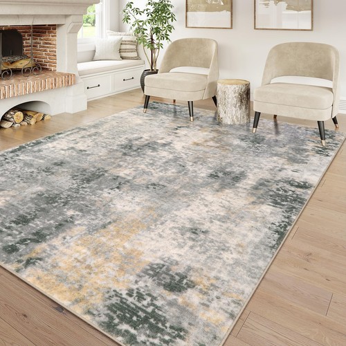 Modern Abstract Area Rug 6x9 Rugs for Living Room, Washable Accent Bedroom Ru...