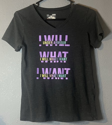 Under Armour Athletic T-Shirt Girls Youth Large Loose Fit Heatgear V-Neck