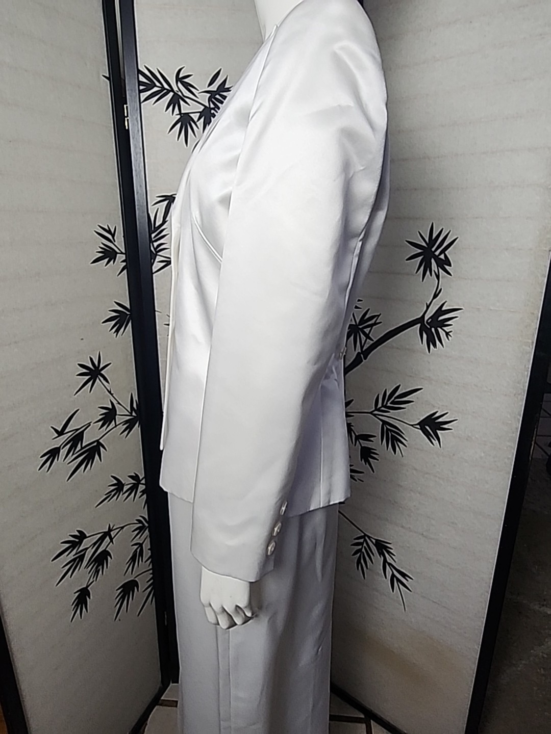 Vintage Oleg Cassini Skirt Suit Set White Lined SZ 6 New with Tags Priority WOW