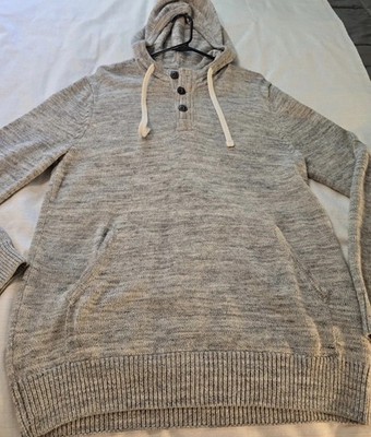 HM Henley Sweater Mens l.o.g.g. Small Gray Hoodie Pullover Hooded Cotton LOGG S