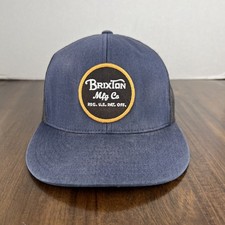 BRIXTON MFG CO Navy Blue Snapback Trucker Cap Soild Baseball Cap