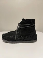 ISABEL MARANT ETOILE BLACK SUEDE FLAVIE APARHO MOCCASIN ANKLE BOOTS EU 36 US 5.5