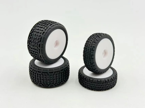 Pneumatici anteriori e posteriori premontati Hobby Plus HBP240124 bianco (4) speck B 1/24 parte - Foto 2 di 2