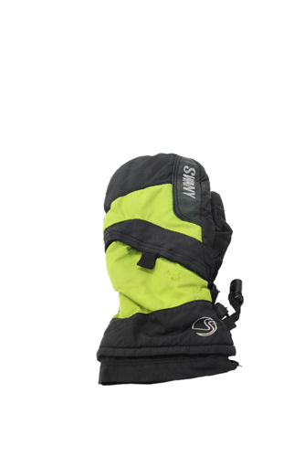 Swany Childrens Boys Insulated Ski Mittens Black Lime Green Size 7-8 - Picture 3 of 6
