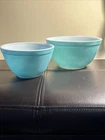 Pyrex 401 402 Robins Egg Blue Aqua Nesting Mixing Bowl 1.5 Pt 1.5Qt Vtg Ovenware