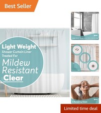 Elegant 72x72 Shower Curtain Liner with Rustproof Grommets - Heavy Duty Design