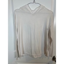 Athletic Works Girls Hooded T-Shirt Long Sleeve White Flawed Size XL 14-16