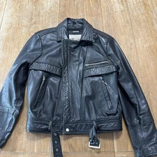 Open Road Leather Biker Jacket Vintage  Thinsulate Super Nice Size 40 (M)