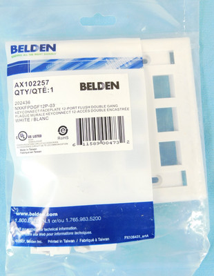 AX102257 Belden  KeyConnect Keystone Faceplate, 2-Gang 12-Port - White