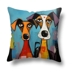 Adorable Colorful DOGS Abstract Pillow Cover 18"x18" inch Home Decor DOG