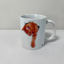 Tabby Cat Coffee Mug White Orange Kitten Cat Lover