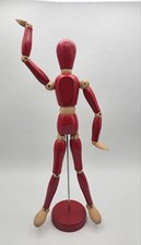 Red Wooden Artist Articulated Adjustable Model Mannequin Approx 13"