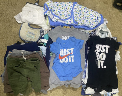 Nike Just Do It Bodysuit, Mixed Clothing Lot, Multicolor, Baby Boy 78 pieces 