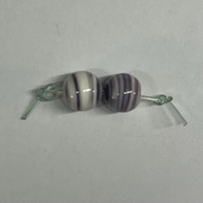 5063 Qty2 Light Purple Round 6mm Wampum Bead quahog