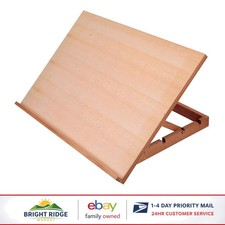 5-Position Wood Drafting Table Easel for Drawing and Sketching, Brown Finish