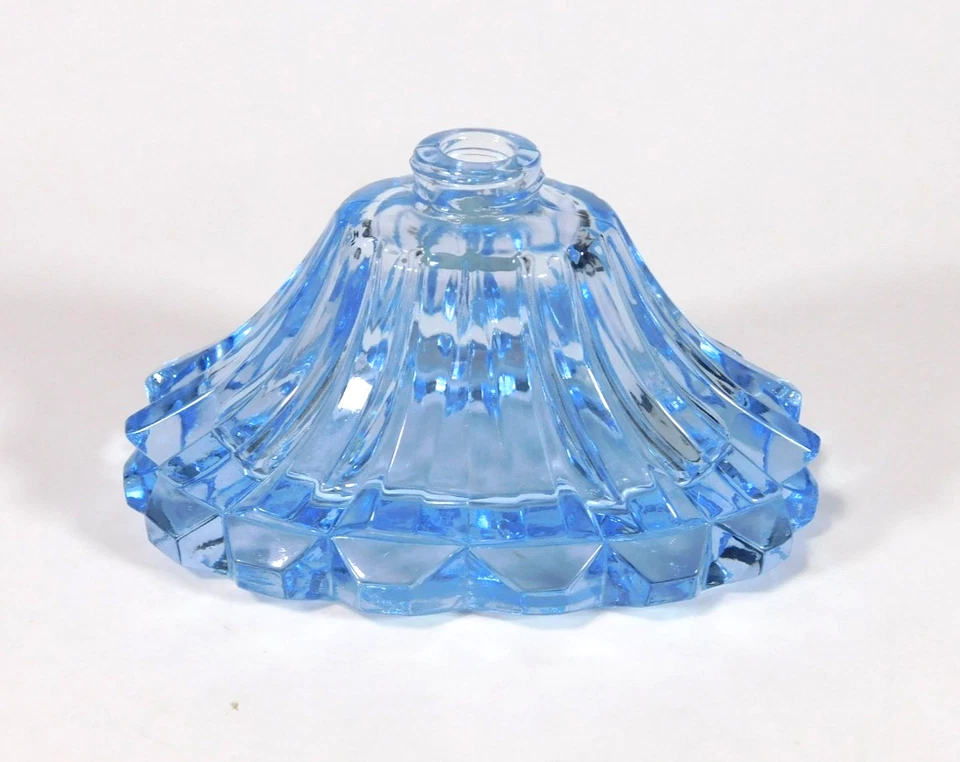 Vintage Austria Blue Cut Crystal Perfume Bottle Display Only ~Atomizer Unusable - Image 2 of 4