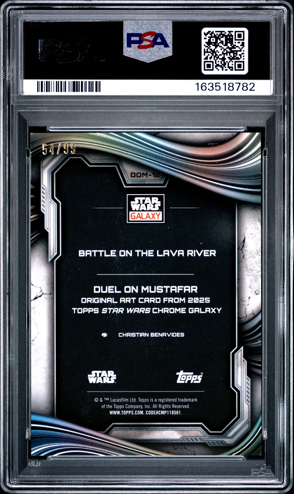 2025 Topps Chrome Star Wars Galaxy Battle Lava River Wave Refractor /99 PSA 10 view 2